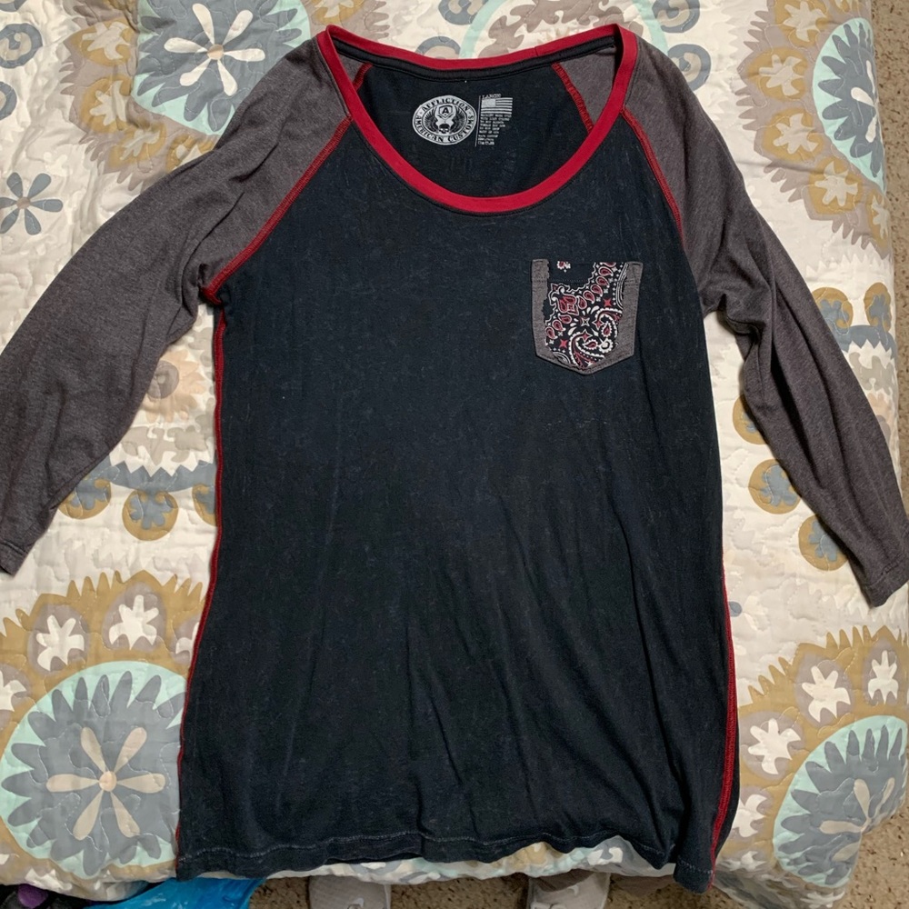 Women’s Affliction 3 quarter sleeve tee